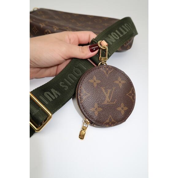 Louis Vuitton Leather Monogram Canvas Multi Pochette Crossbody Bag Khaki - Picture 10 of 12